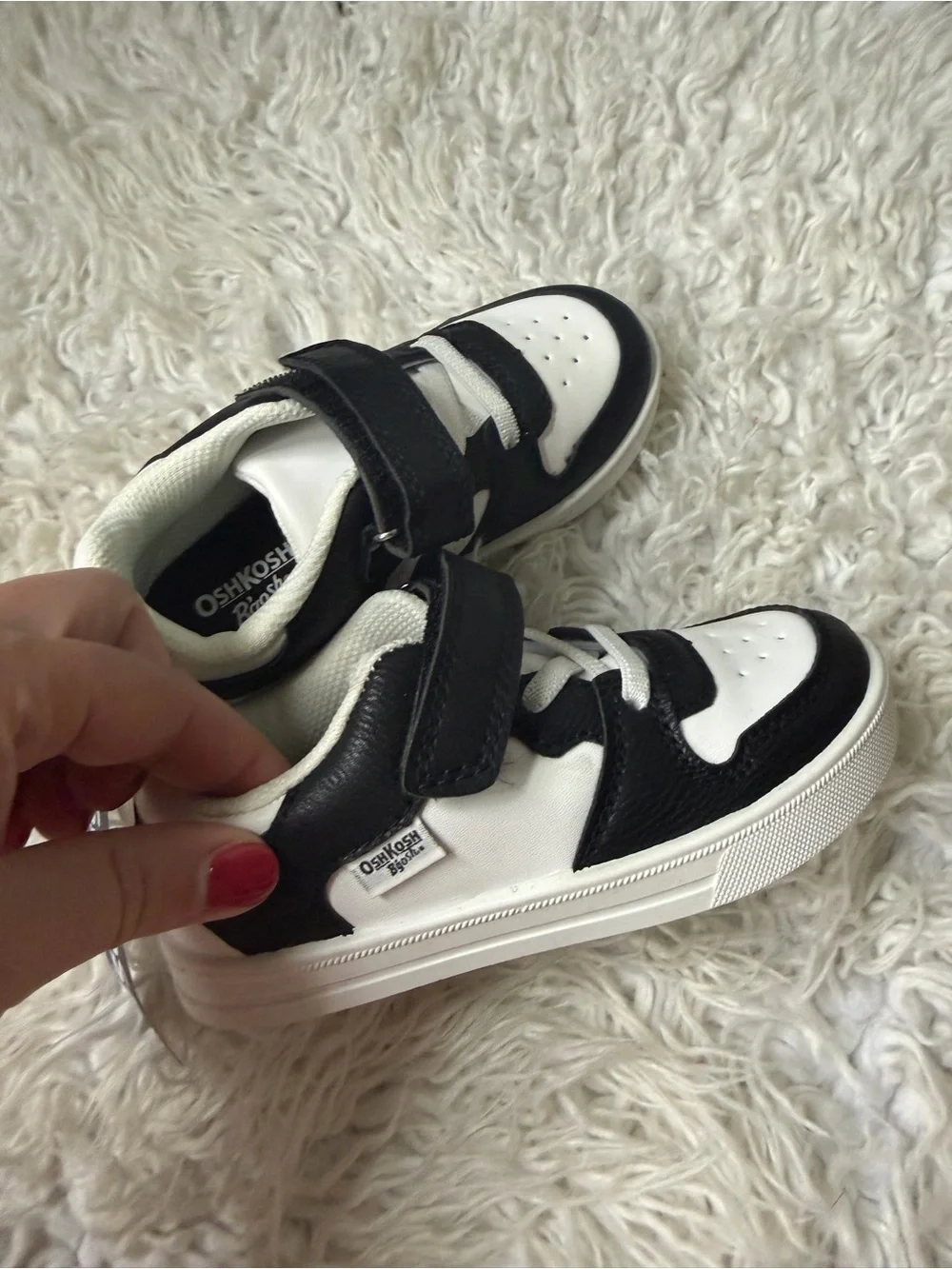 OshKosh B'gosh Kids Black and White Velcro Sneakers